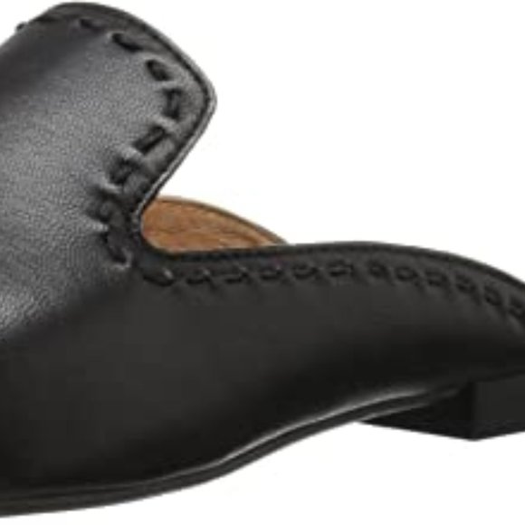 Frye Leather Slip on Slides Flat Heel Mules Black 6.5 - Picture 5 of 6